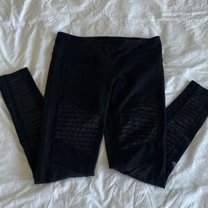 ALO Yoga Black MOTO Ribbed Leggings